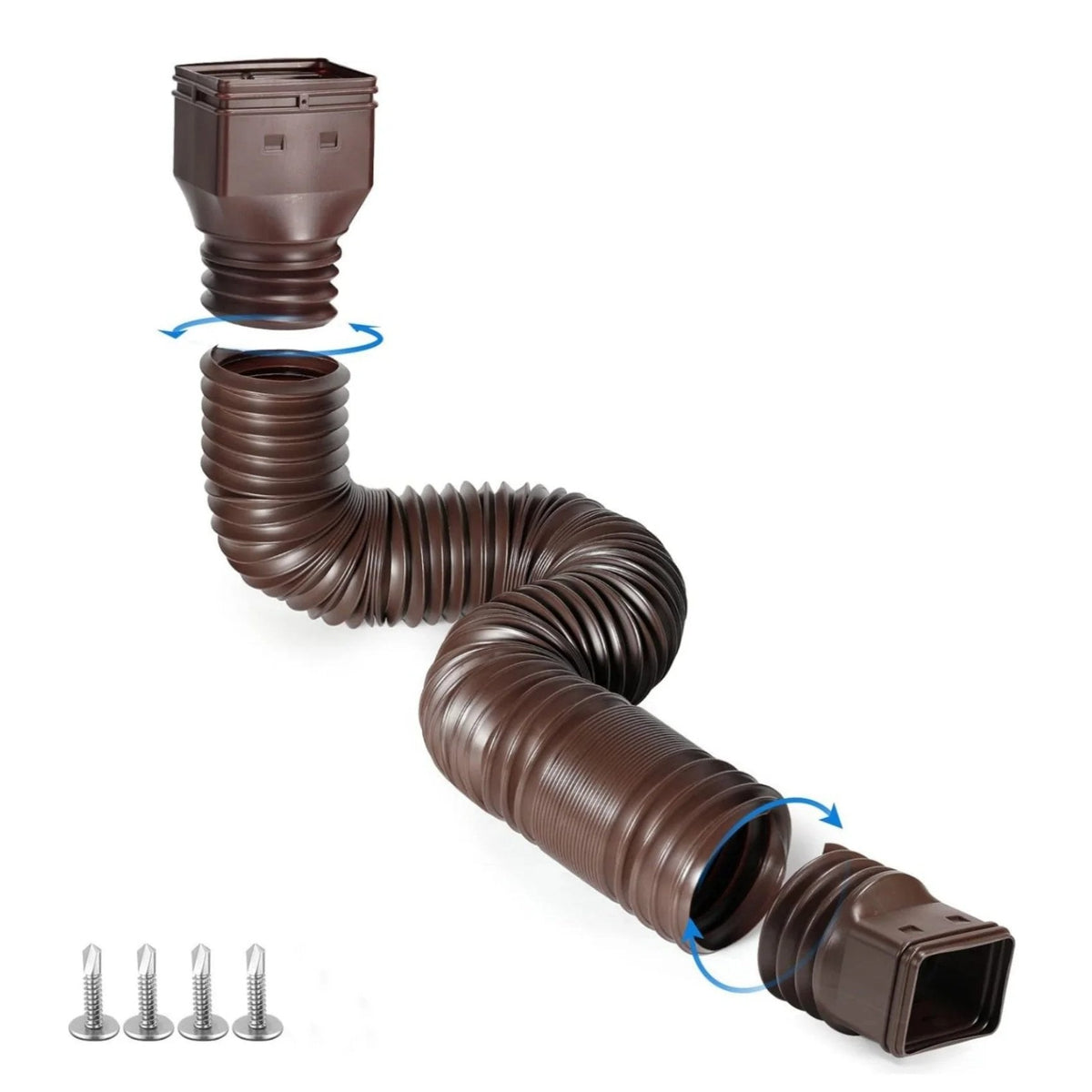 Flexible Downspout Extension Kit – 22–63 in Rainwater Drainage Pipe