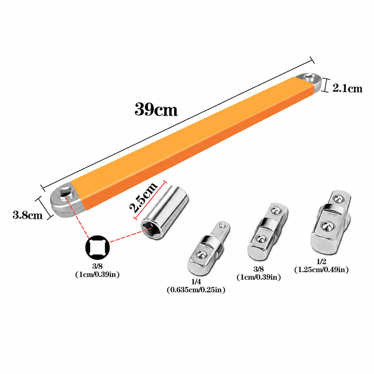 Offset Extension Wrench, Impact Ready Wrench Extender