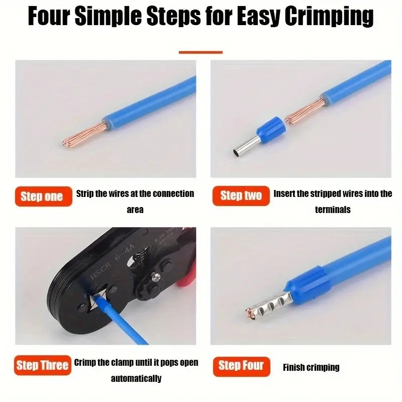 Wire Crimping Tool Kit with 1200 Insulated Terminals