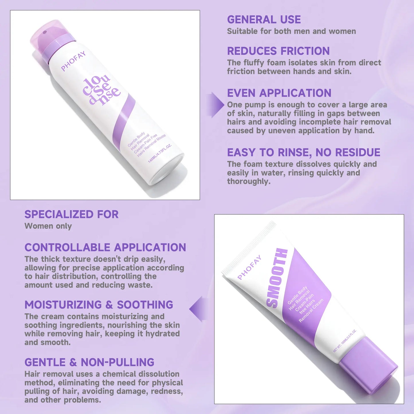 Bikini Hair Removal Spray for Sensitive Skin Suitable for Men & Women