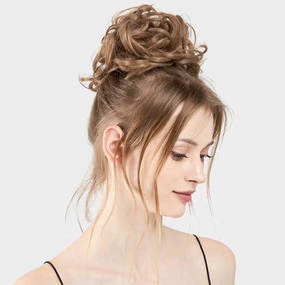 Curly Hairpiece Bun