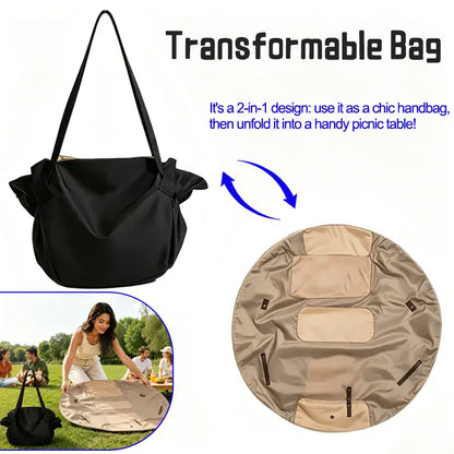 2-in-1 Convertible Foldable Waterproof Shopping Tote & Picnic Mat