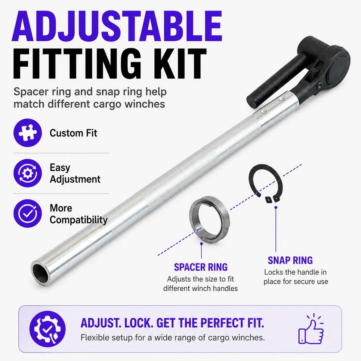 Ratchet Cargo Winch Tensioner Wrench | Heavy-Duty Truck Strap Tool