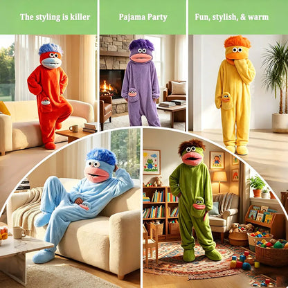 Cute Pajamas Wearable Blanket Hoodie for Women Men