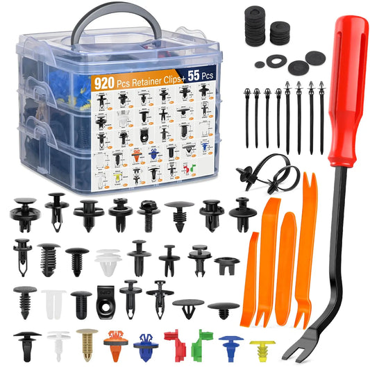 975Pcs Car Push Retainer Clips Kit with Remover