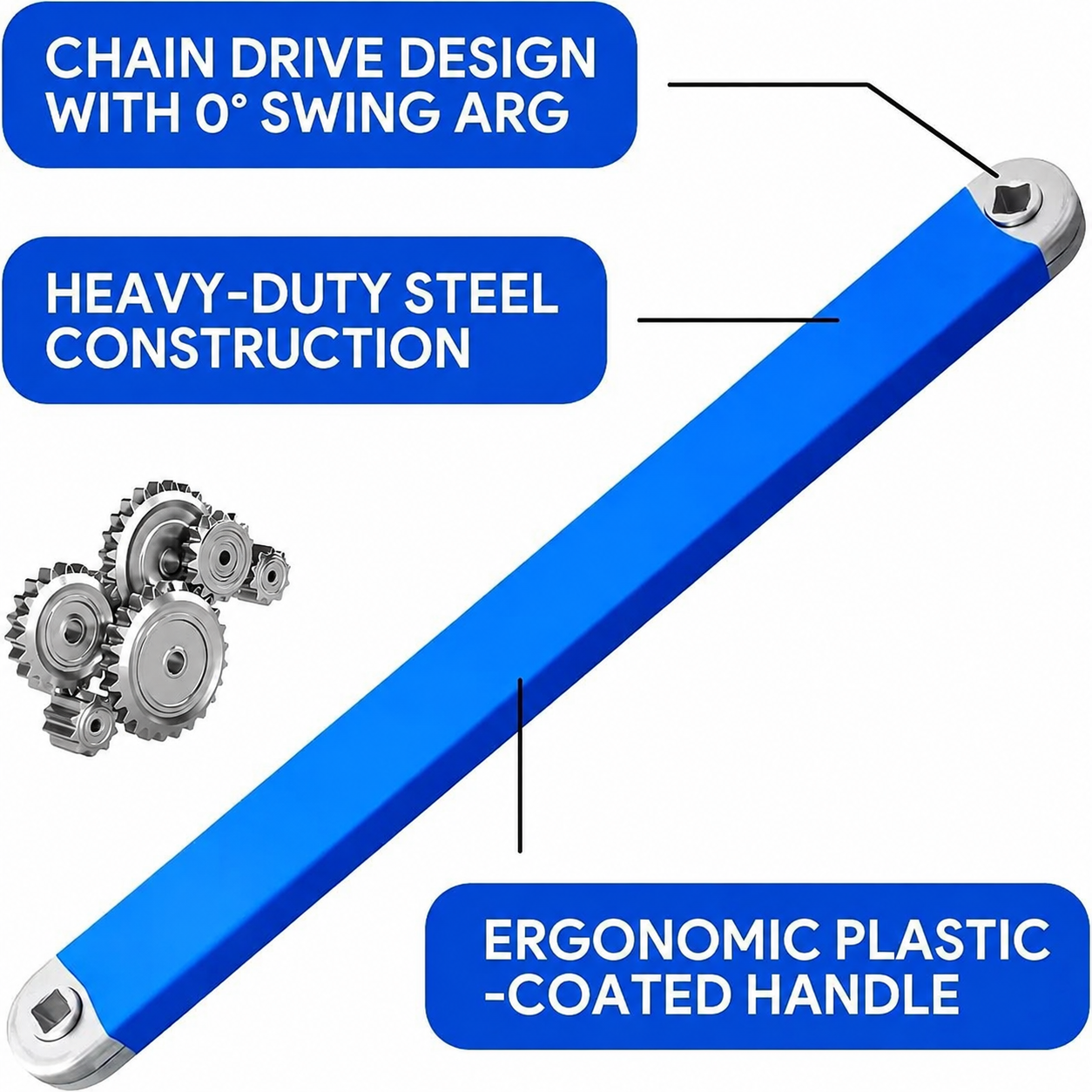 Offset Extension Wrench, Impact Ready Wrench Extender
