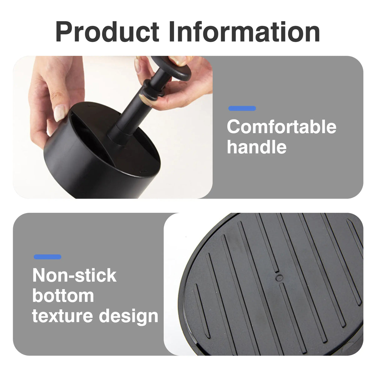 Black Non-Stick Hamburger Meat Press for Grills and Outdoor Cooking