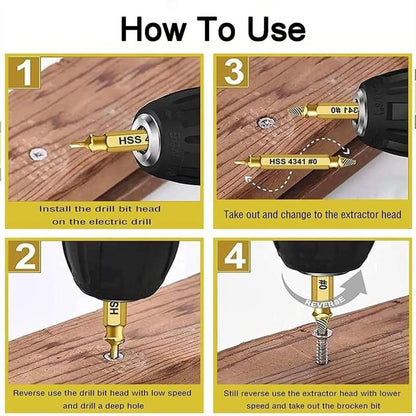 Broken Screw Extractor Set Tools - Stainless Steel 6-Pack