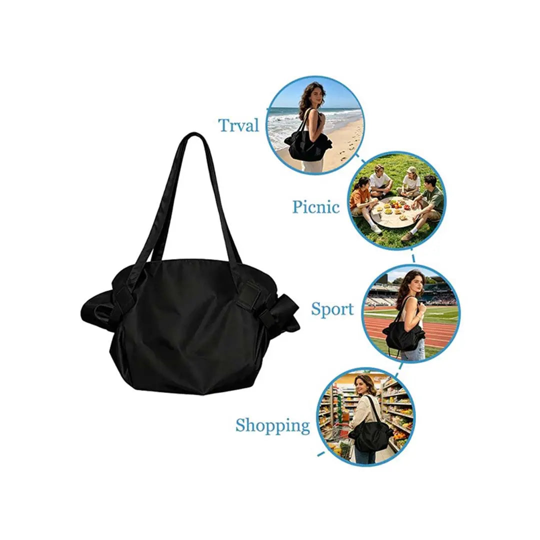 2-in-1 Convertible Foldable Waterproof Shopping Tote & Picnic Mat