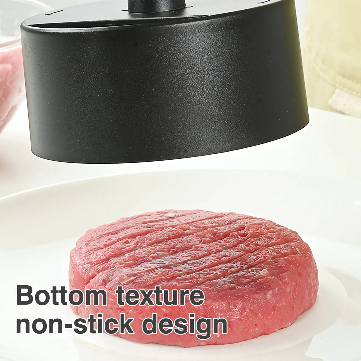 Black Non-Stick Hamburger Meat Press for Grills and Outdoor Cooking
