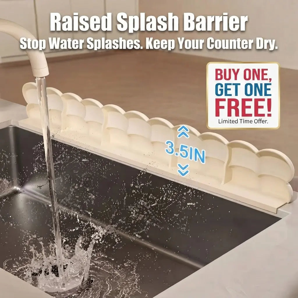 Silicone Sink Splash Guard for Kitchen & Bathroom Sink Edge