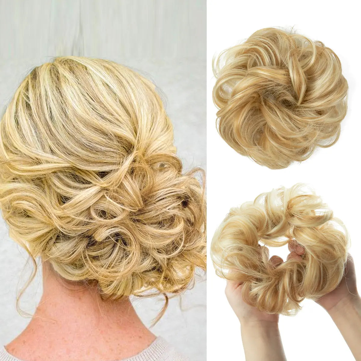 Curly Hairpiece Bun