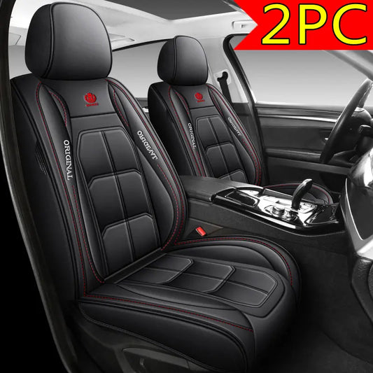2-Pieces Universal Fit PU Leather Car Seat Covers - Front Seats, Original Design for Comfort & Style, Sleek Look, Easy Installation, Auto Accessories