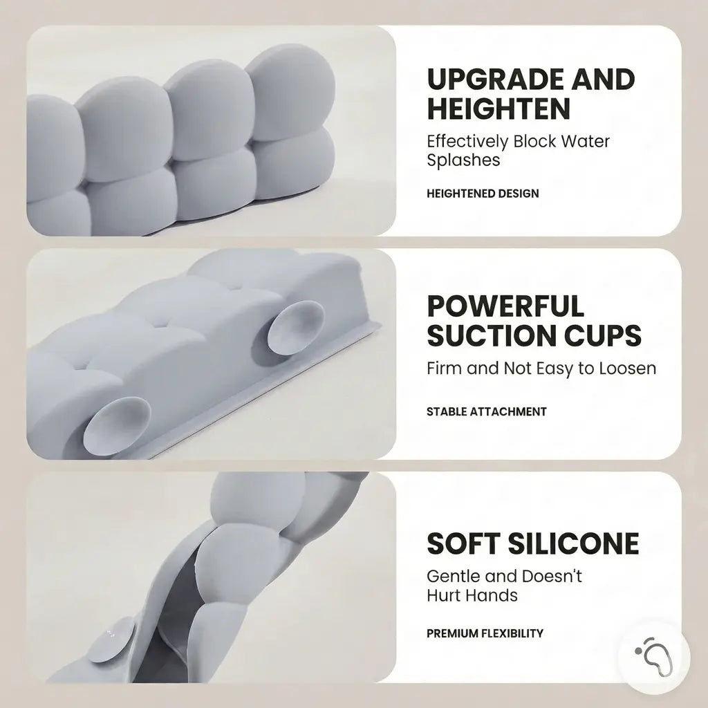Silicone Sink Splash Guard for Kitchen & Bathroom Sink Edge