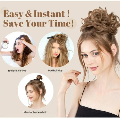 Curly Hairpiece Bun