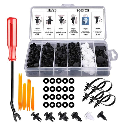 975Pcs Car Push Retainer Clips Kit with Remover
