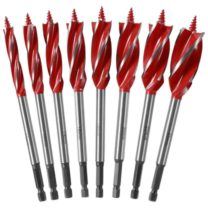 8‑Pack High‑Carbon‑Steel Wood‑Boring Tool Kit