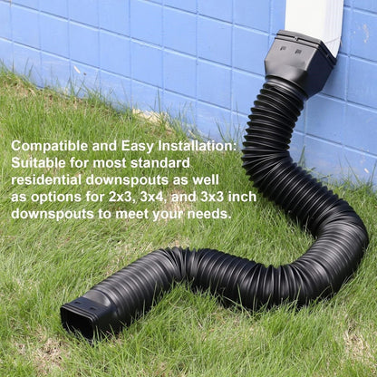 Flexible Downspout Extension Kit – 22–63 in Rainwater Drainage Pipe