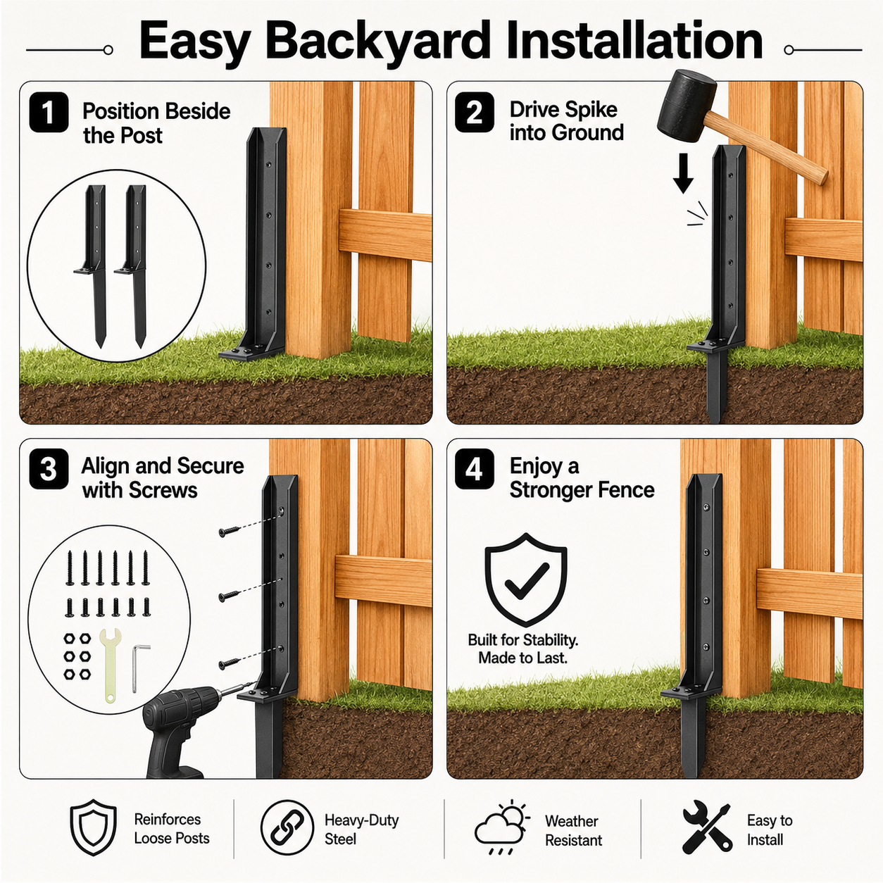Fence Post Repair Kit