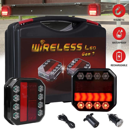 Wireless Magnetic Trailer Lights – Rechargeable LED Tail Light Kit for Truck, Trailers, Boats, Tractors & Bike Racks #fathersdaygift