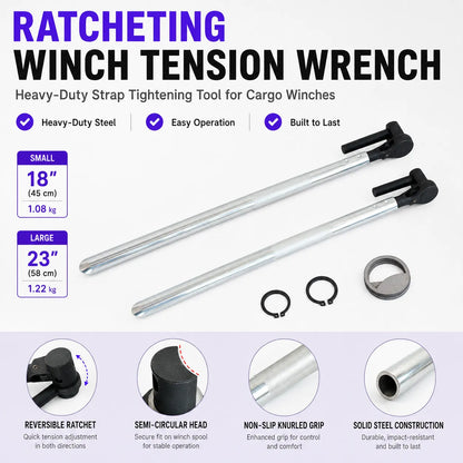 Ratchet Cargo Winch Tensioner Wrench | Heavy-Duty Truck Strap Tool