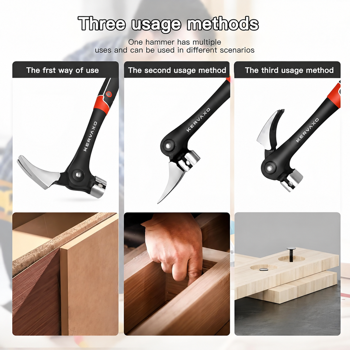 KERVAXO MagClaw Hammer | Magnetic Nail Holder & Adjustable Claw