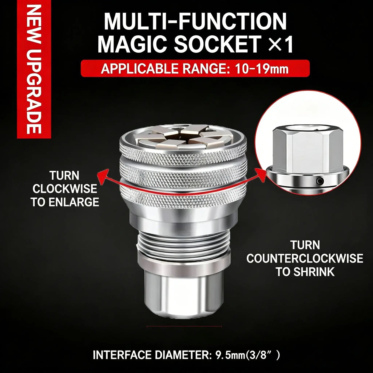 Universal Socket Wrench Tool for 3/8" Drive