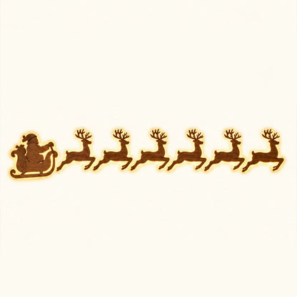 🦌 Santa Sleigh & 6 Reindeer LED Wall Display – Warm Christmas Glow