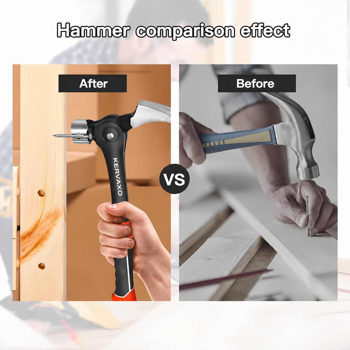 KERVAXO MagClaw Hammer | Magnetic Nail Holder & Adjustable Claw