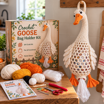 Crochet Animal Bag Holder DIY Kit – Cute & Functional Hanging Storage Craft Kit