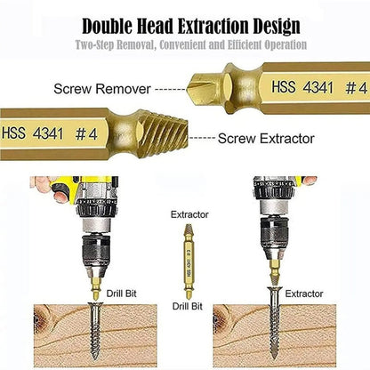 Broken Screw Extractor Set Tools - Stainless Steel 6-Pack