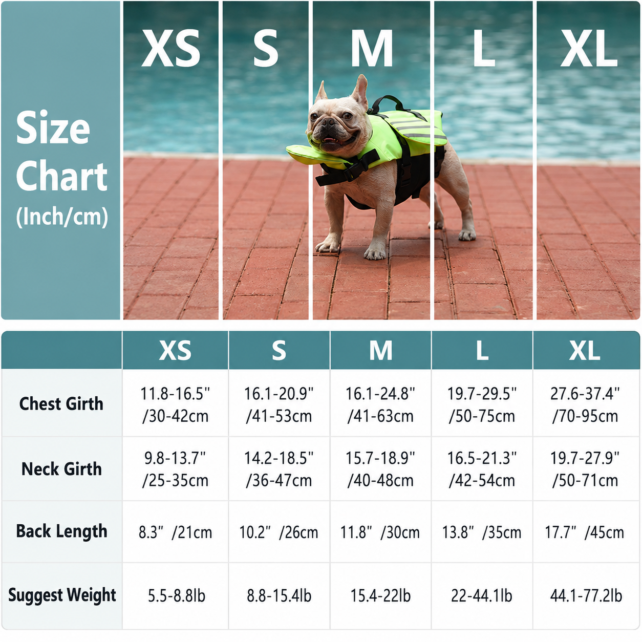 Dog Life Jacket with Chin Float and Handle