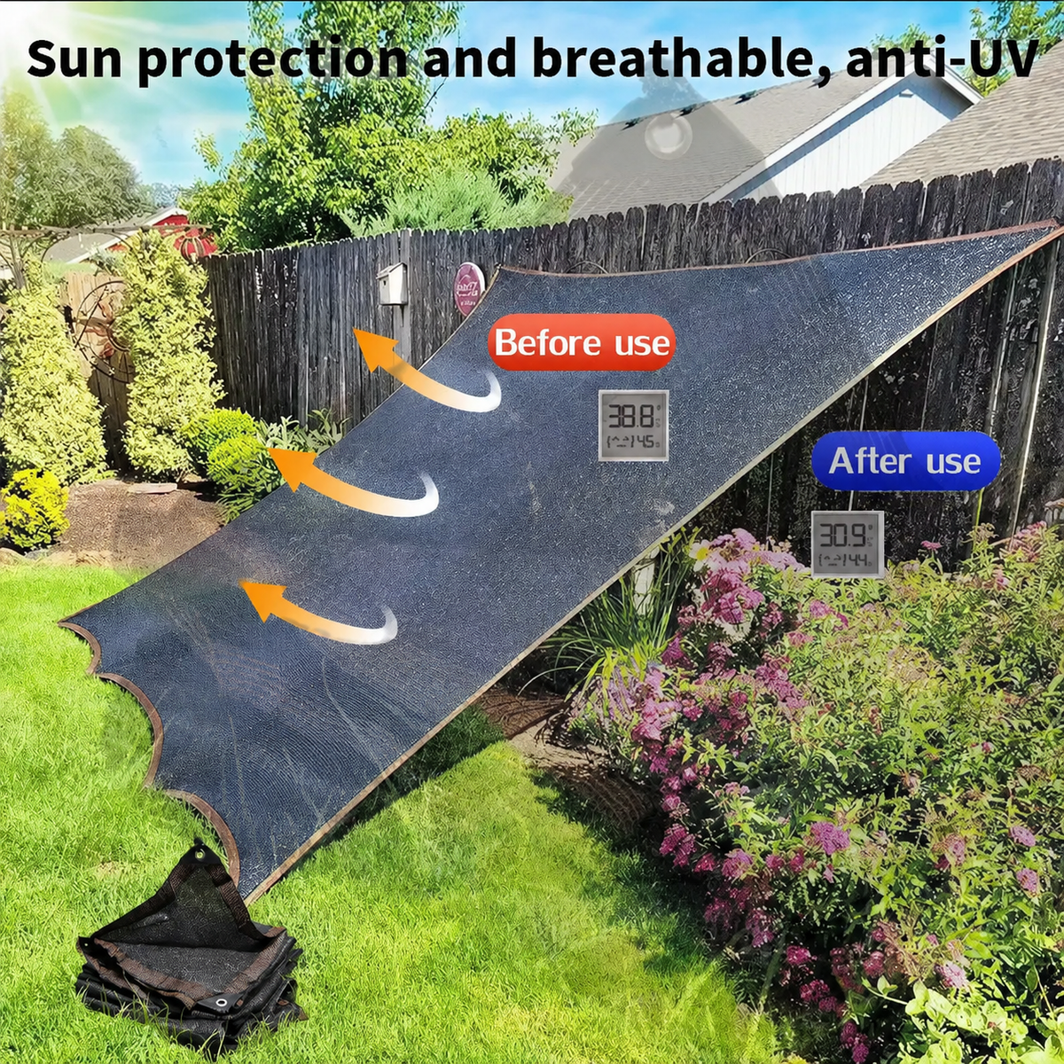 90% Blackout Shade Cloth with Grommets – UV Resistant Outdoor Mesh