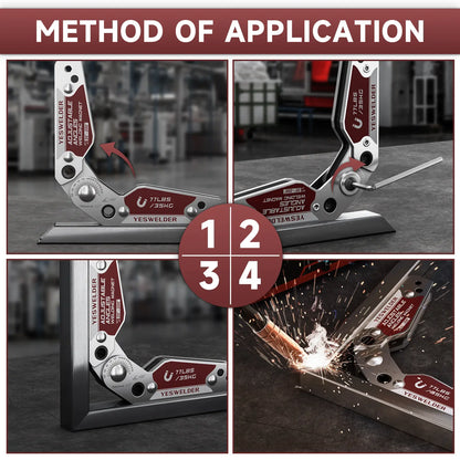 Heavy Duty Magnetic Positioner with Angle Locking, 20-200° Angle Scale, 48LBs/77 LBs Holding Power, Welding Accessory Tools for Metal Fabrication, Father's Day Gift