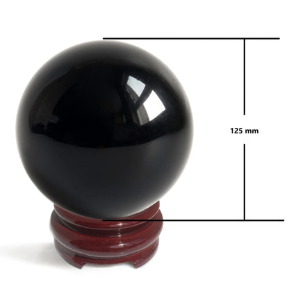 Natural Black Obsidian Crystal Ball for Scrying, Feng Shui & Energy Protection