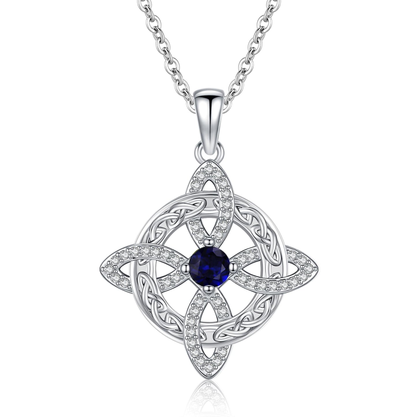 Witches Knot Necklace – Celtic Cross Birthstone Jewelry for Protection