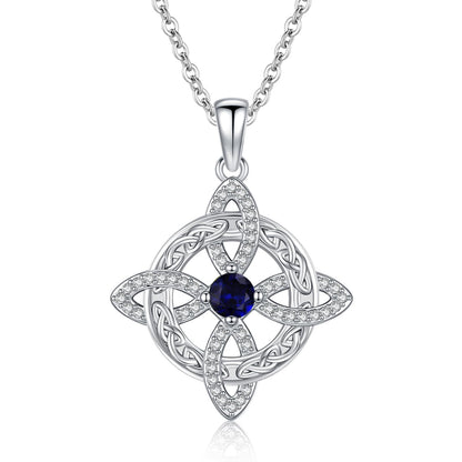 Witches Knot Necklace – Celtic Cross Birthstone Jewelry for Protection