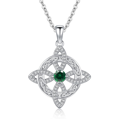 Witches Knot Necklace – Celtic Cross Birthstone Jewelry for Protection