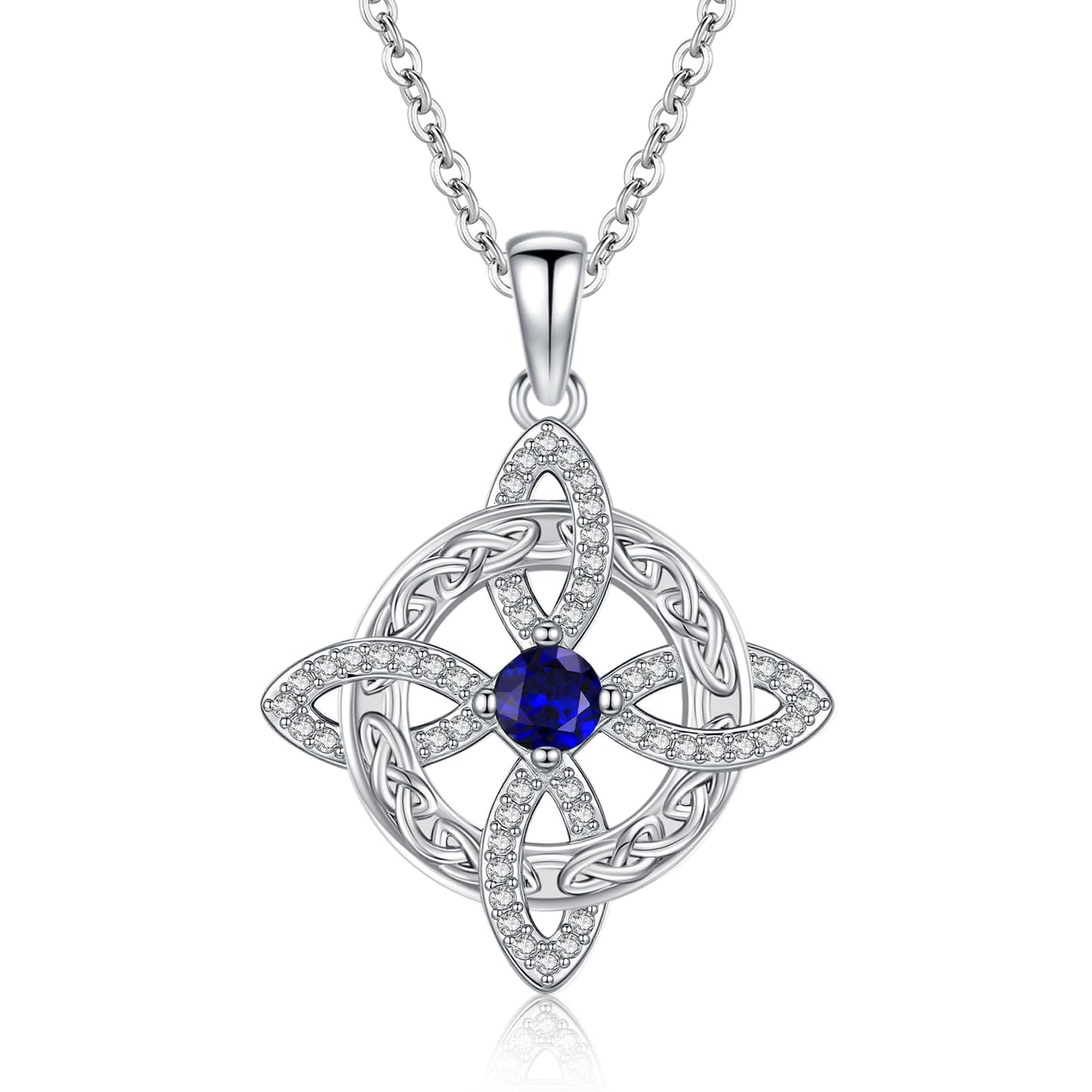 Witches Knot Necklace – Celtic Cross Birthstone Jewelry for Protection