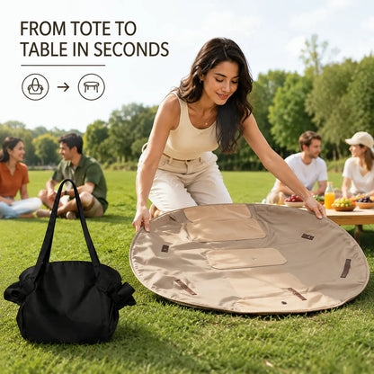 2-in-1 Convertible Foldable Waterproof Shopping Tote & Picnic Mat
