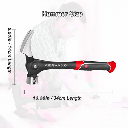 KERVAXO MagClaw Hammer | Magnetic Nail Holder & Adjustable Claw