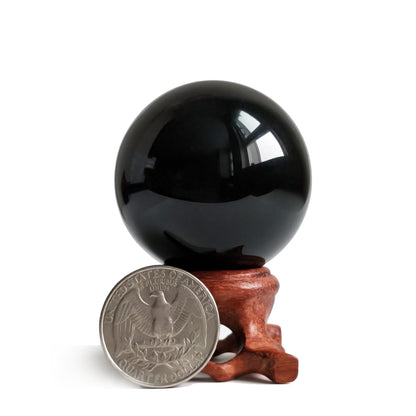 Natural Black Obsidian Crystal Ball for Scrying, Feng Shui & Energy Protection