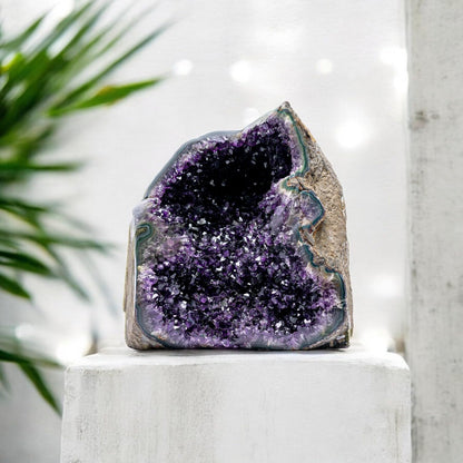 Natural Raw Amethyst Cluster | Calming Space Energy & Feng Shui Healing Decor for Mindfulness Room