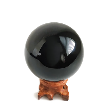 Natural Black Obsidian Crystal Ball for Scrying, Feng Shui & Energy Protection