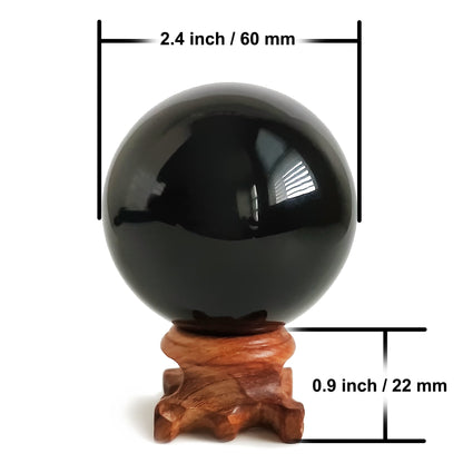 Natural Black Obsidian Crystal Ball for Scrying, Feng Shui & Energy Protection