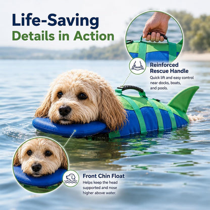 Dog Life Jacket with Chin Float