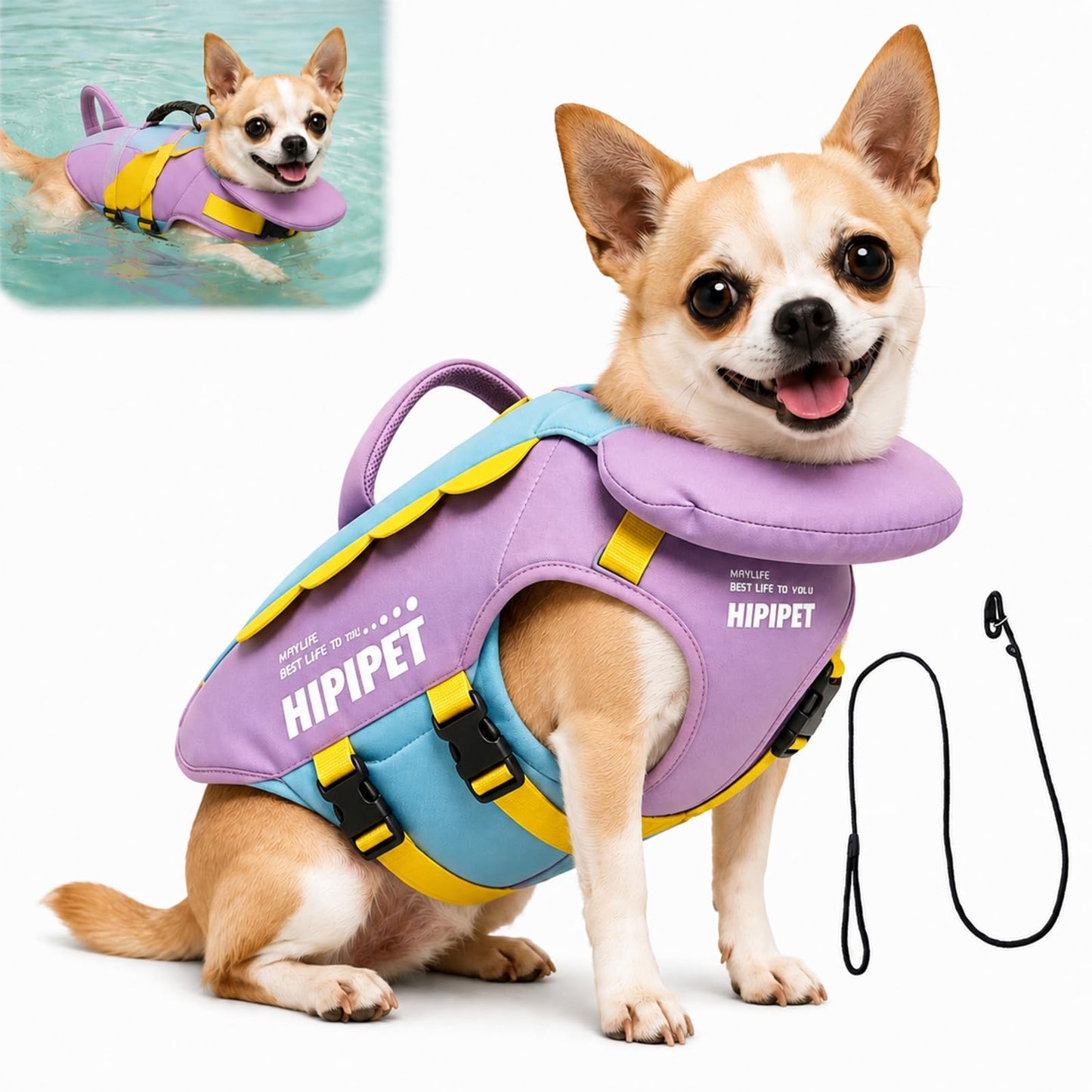 Dog Life Jacket with Chin Float