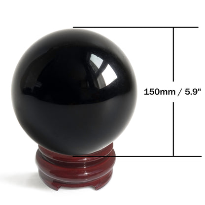 Natural Black Obsidian Crystal Ball for Scrying, Feng Shui & Energy Protection
