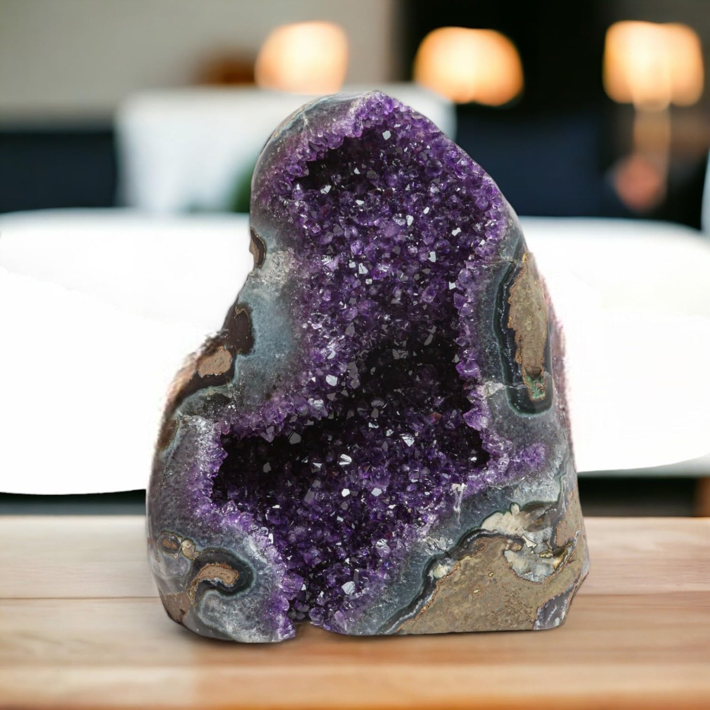 Natural Raw Amethyst Cluster | Calming Space Energy & Feng Shui Healing Decor for Mindfulness Room