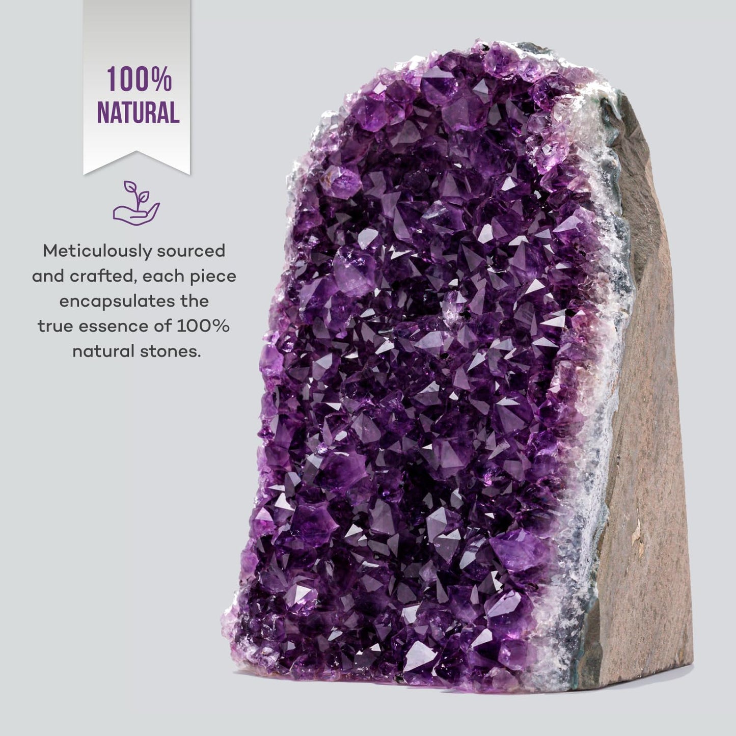 Natural Raw Amethyst Cluster | Calming Space Energy & Feng Shui Healing Decor for Mindfulness Room